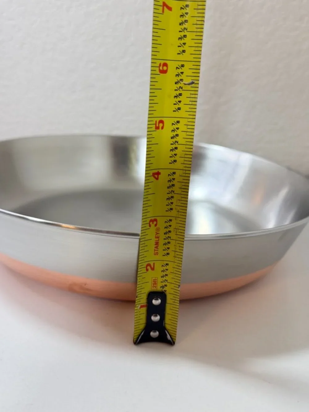 VTG Revere Ware Pre '68 12in Skillet Frying Pan Copper Clad Riverside *NO Lid